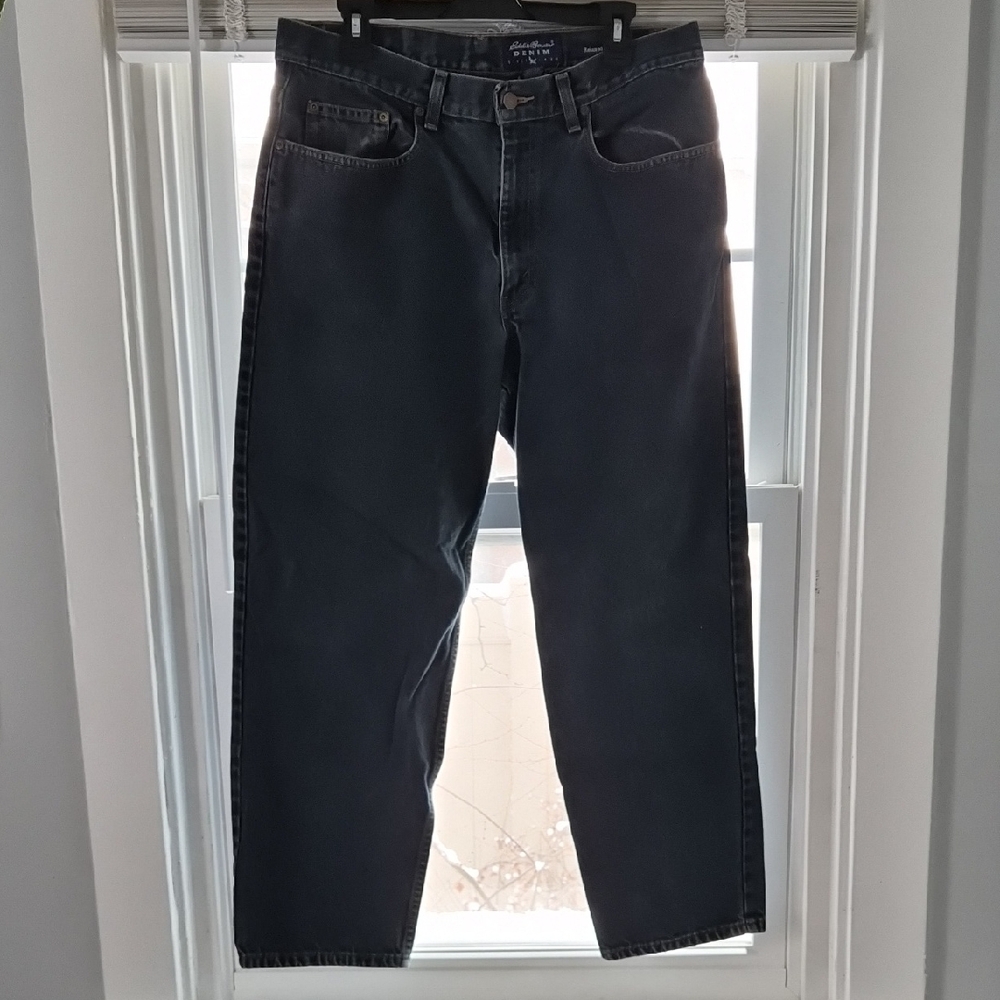 Eddie Bauer Men's Relaxed Fit Dark Gray Jeans